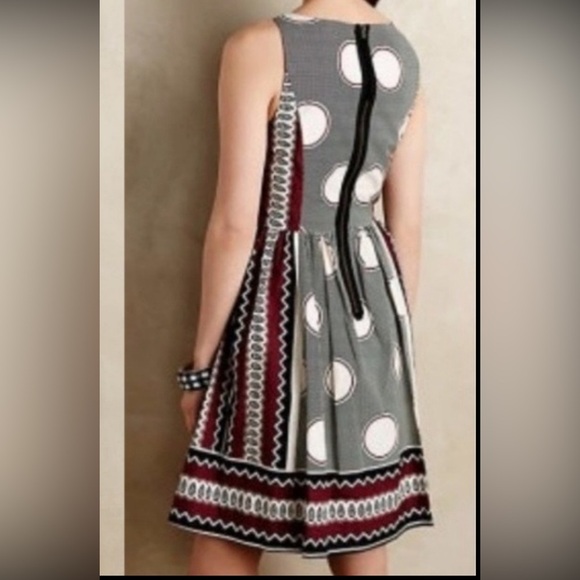 MAEVE ANTHOLOGY White and Burgundy A-line Cut Out Midi Dress - Picture 10 of 10